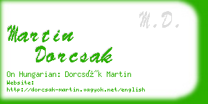 martin dorcsak business card